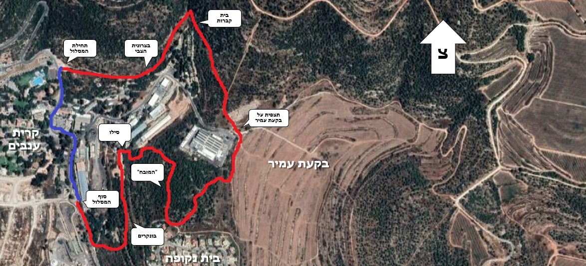 מפת שביל מורשת קרית ענבים