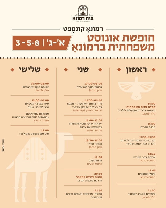 חופשה משפחתית ברמונא