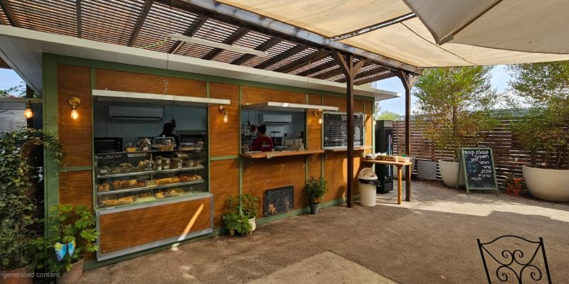 עגלת קפה במשתלות יגור קיבוץ יגור