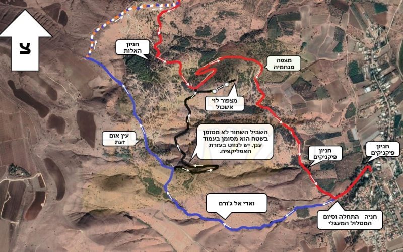 מפת המסלול ואדי אל ג'ורם
