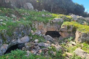 השביל האדום המוביל אל חרבת כרך ונחל רקפת