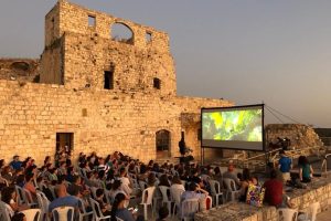 הקרנת סרט בגן לאומי יחיעם. צילום: שרון גולדזון